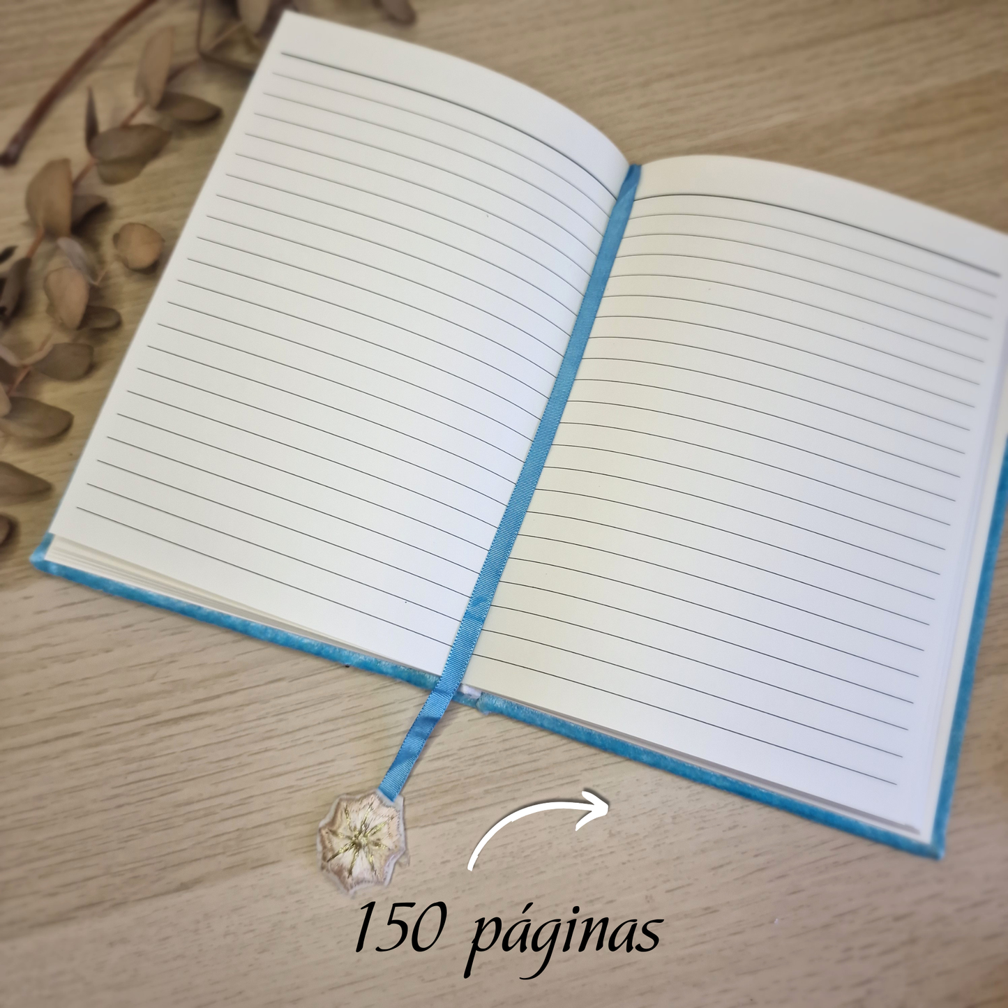 🪽 Cuaderno de Terciopelo Azul Cielo ~ Alas de Ángel