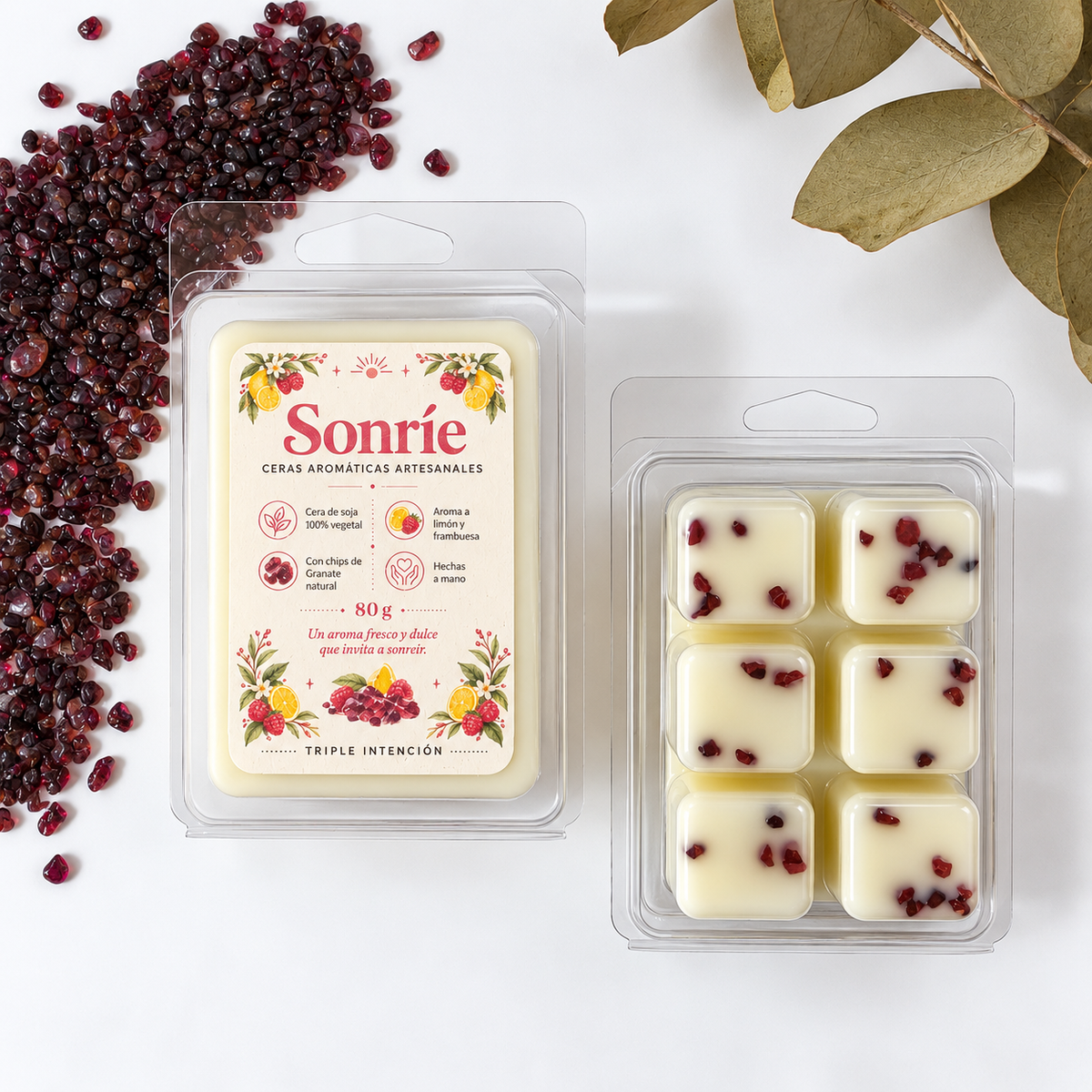 Ceras Aromáticas - Sonríe - Limón y Frambuesa