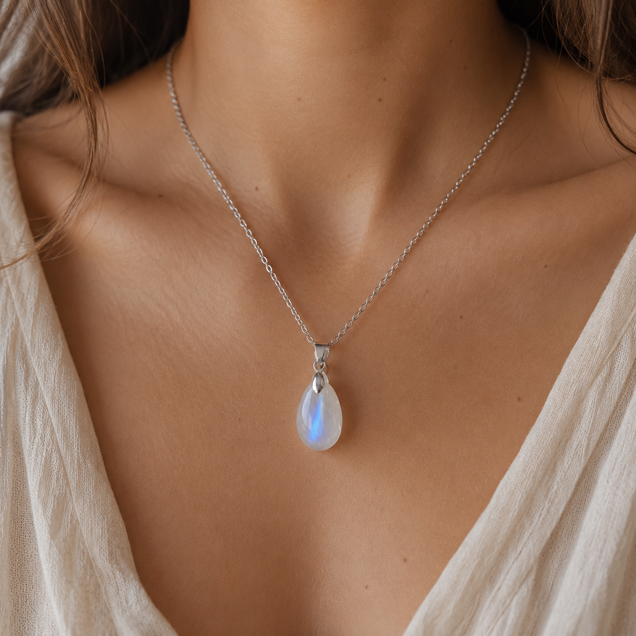 Colgante de Piedra Luna ~ Intuición y Energía Femenina