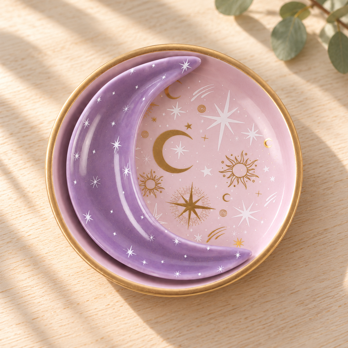 Set de Platitos para Joyas con Luna y Estrellas