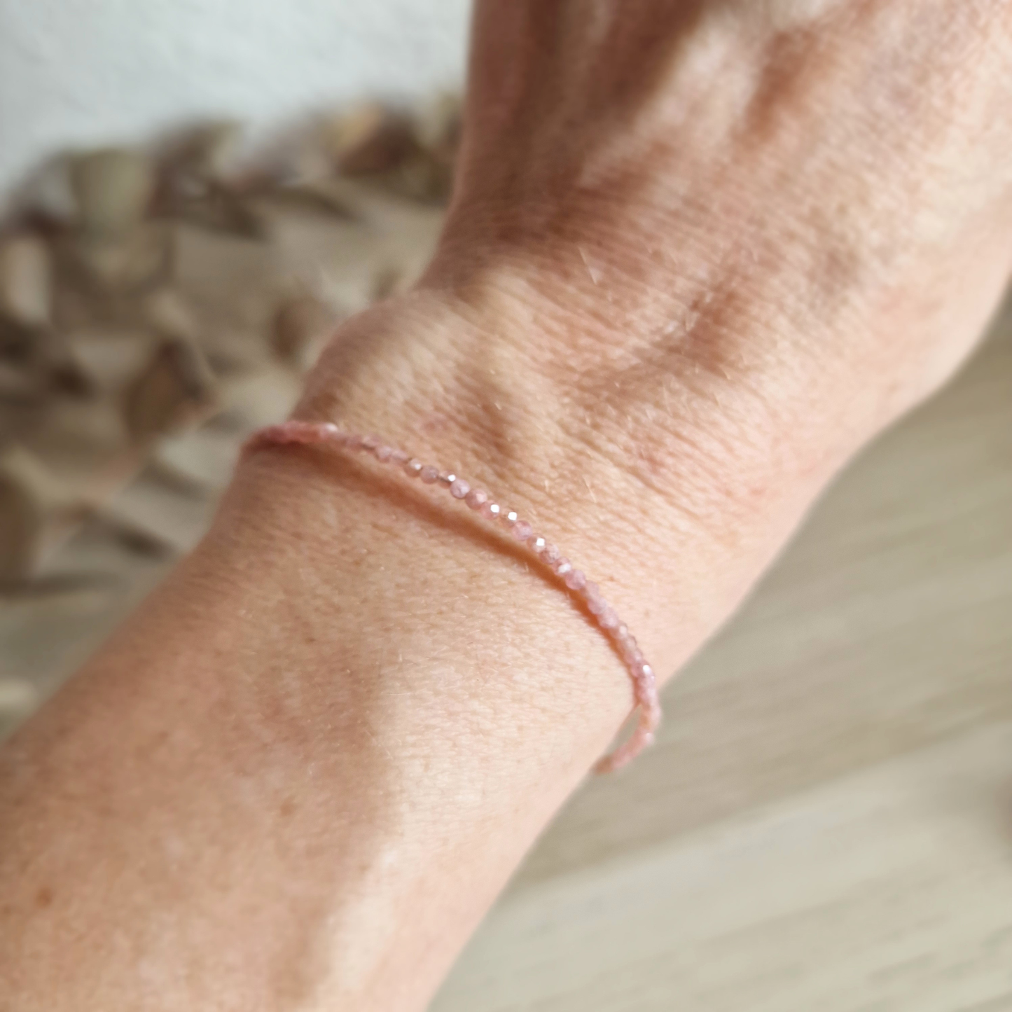 Pulsera de Rodocrosita Facetada ~ Plata de ley