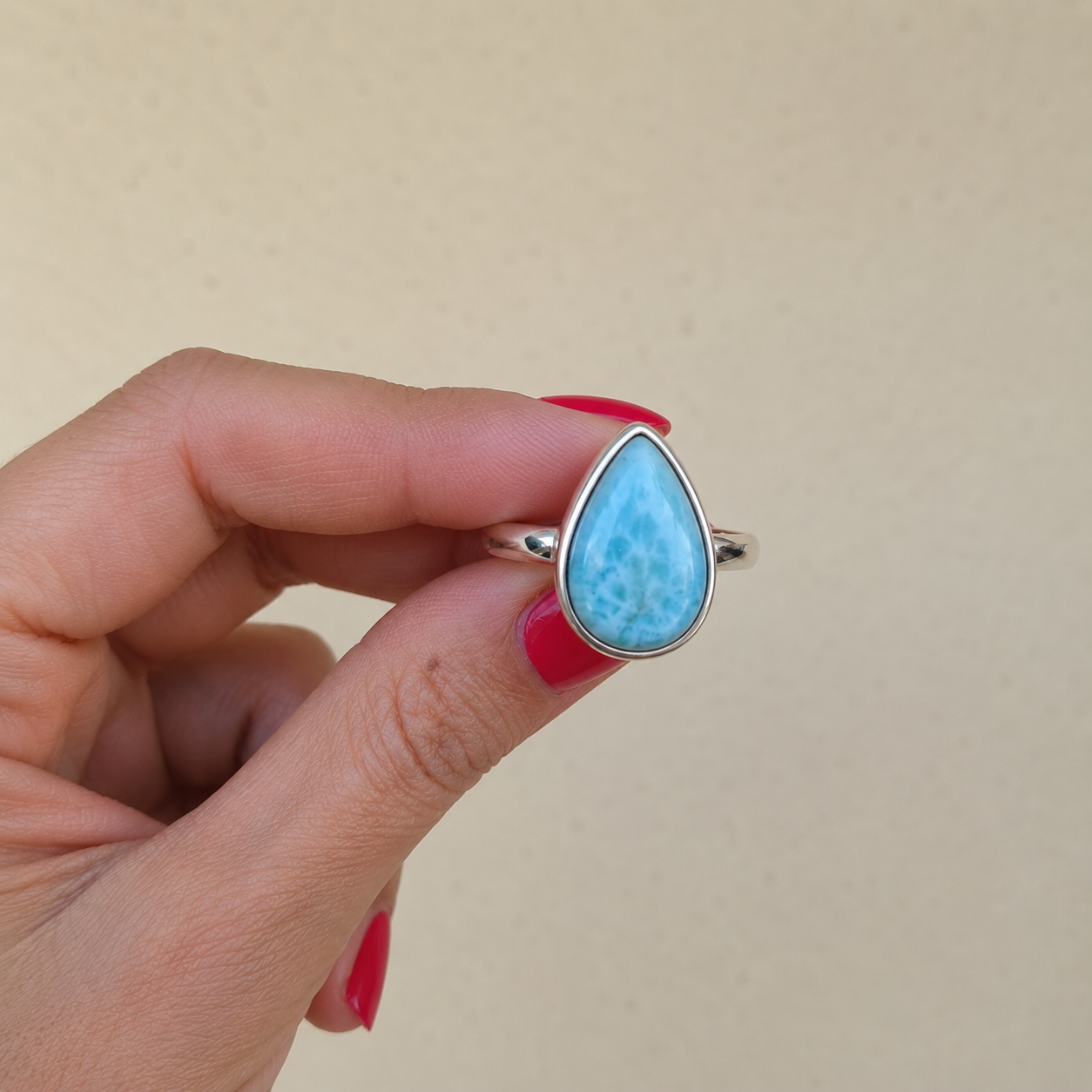 Anillo Marina ~ Plata de Ley ~ Larimar