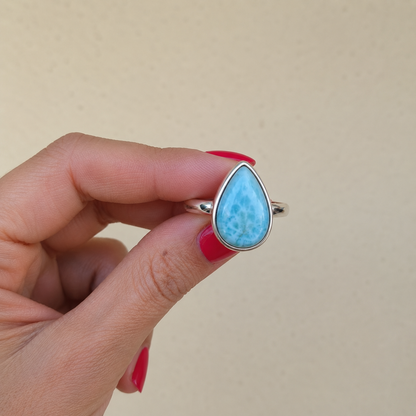 Anillo Marina ~ Plata de Ley ~ Larimar