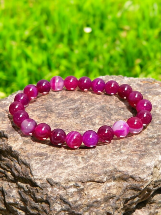 Pulsera Ágata Rosa 8mm