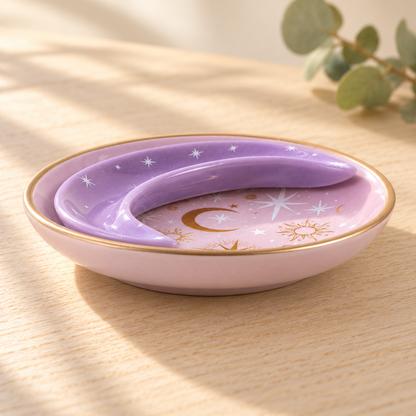 Set de Platitos para Joyas con Luna y Estrellas
