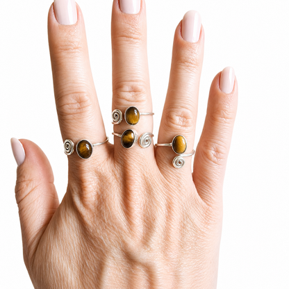 Anillo Plata de Ley - Ojo de Tigre