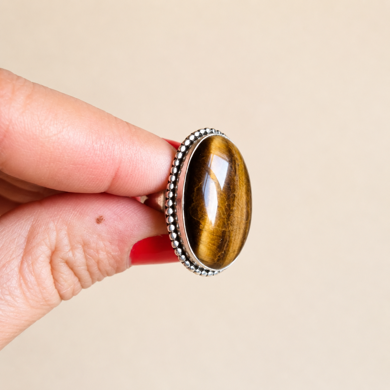 Anillo Gaia ~ Plata de Ley ~ Ojo de Tigre