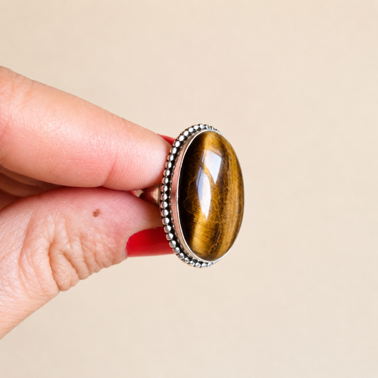 Anillo Gaia ~ Plata de Ley ~ Ojo de Tigre