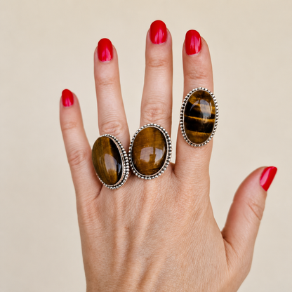 Anillo Gaia ~ Plata de Ley ~ Ojo de Tigre