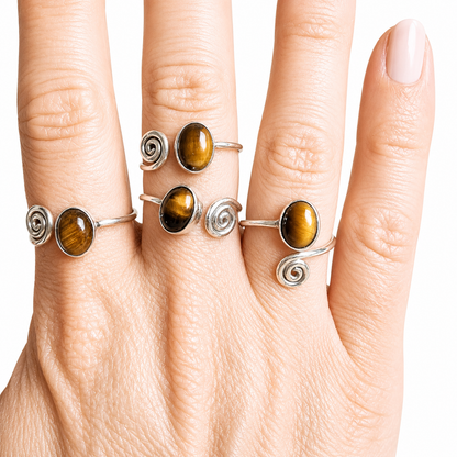 Anillo Plata de Ley - Ojo de Tigre