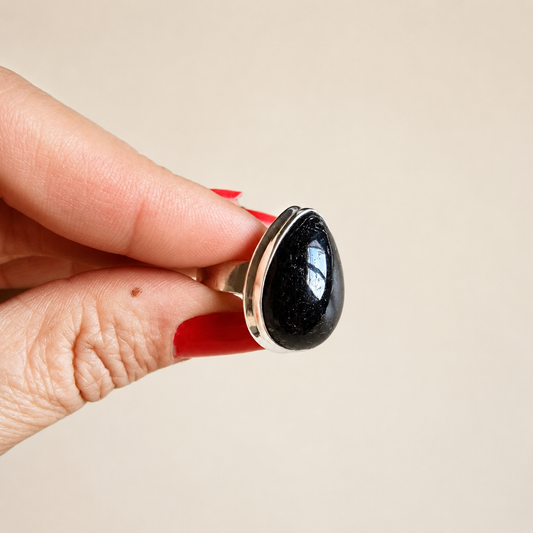 Anillo Noa ~ Plata de Ley ~ Ónix