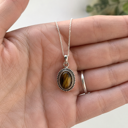 Colgante Gaia ~ Plata de Ley ~ Ojo de Tigre