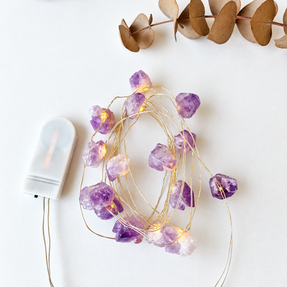 Guirnalda de Luces LED con Amatistas Naturales