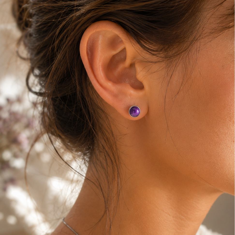 Pendientes de Amatista en Plata ~ Calma y claridad interior