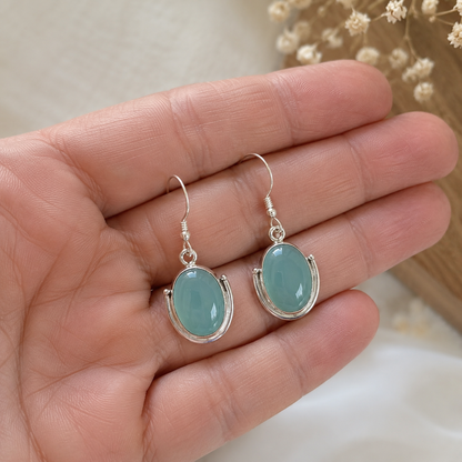 Pendientes Aura ~ Plata de Ley ~ Ágata Azul