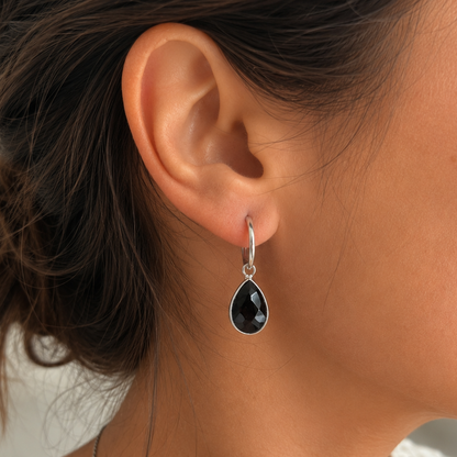 Pendientes Lágrima de Obsidiana Facetada ~ Protección Energética