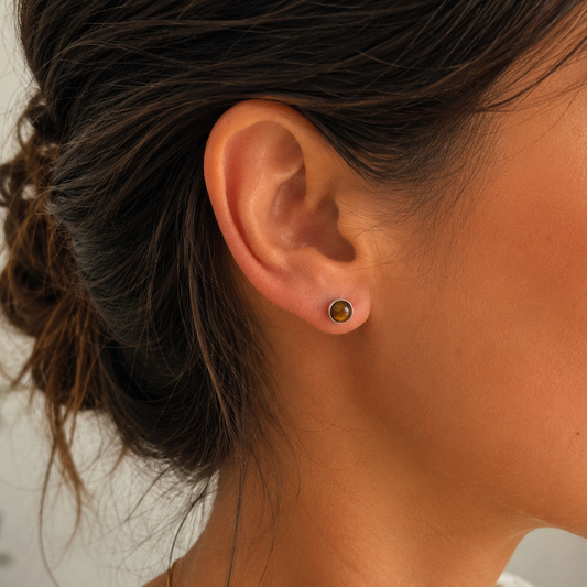 Pendientes de Ojo de Tigre en Plata ~ Protección y Fuerza Interior