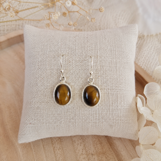 Pendientes Selva ~ Plata de Ley ~ Ojo de Tigre