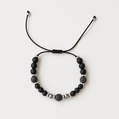 Pulsera Ajustable de Shungite, Lava y Hematite