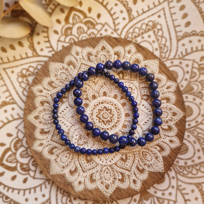 Pulsera Lapislázuli ~ Claridad Mental y Comunicación ~ 4 y 6 mm