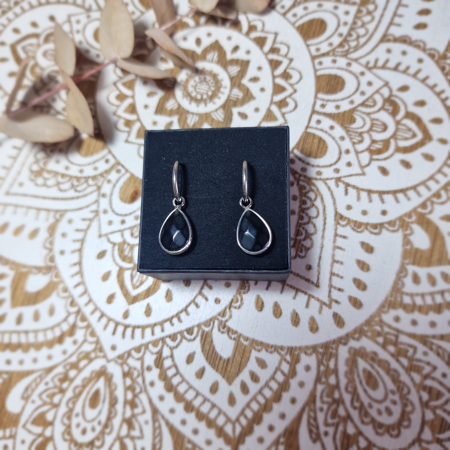 Pendientes Lágrima de Obsidiana Facetada ~ Protección Energética