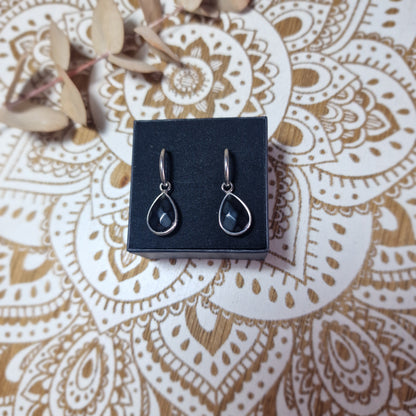Pendientes Lágrima de Obsidiana Facetada ~ Protección Energética