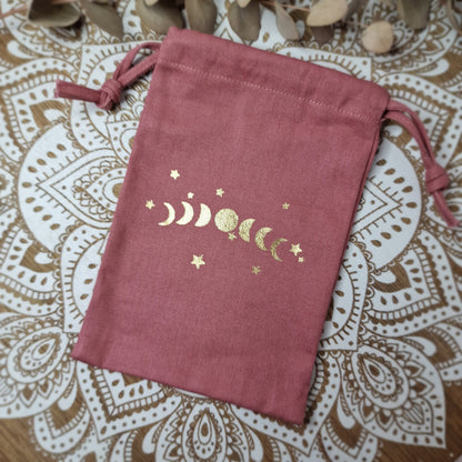 Bolsa de Algodón Orgánico con Fases Lunares ~ Intuición y Ciclos