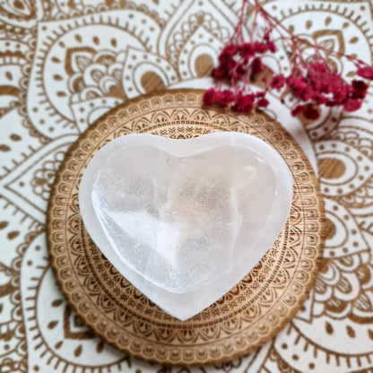 Cuenco MINI de selenita en forma de Corazón