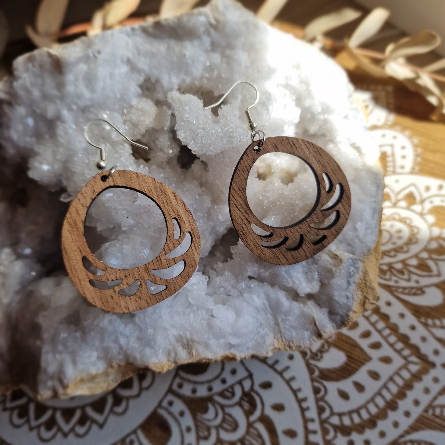 Pendientes "Nature" (Nogal y plata)