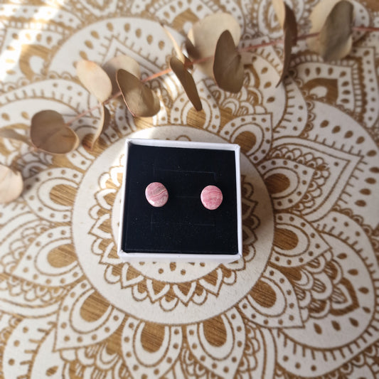 Pendientes de Rodocrosita y Plata ~ Amor Propio y Alegría