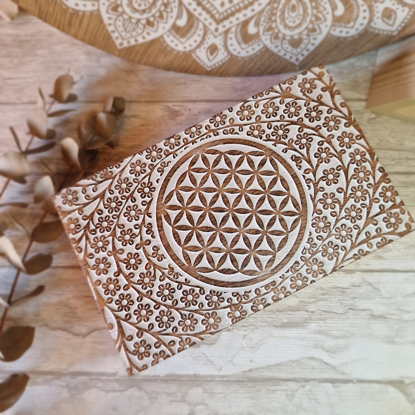Caja de Madera Flor de la Vida ~ Guardián de tus tesoros