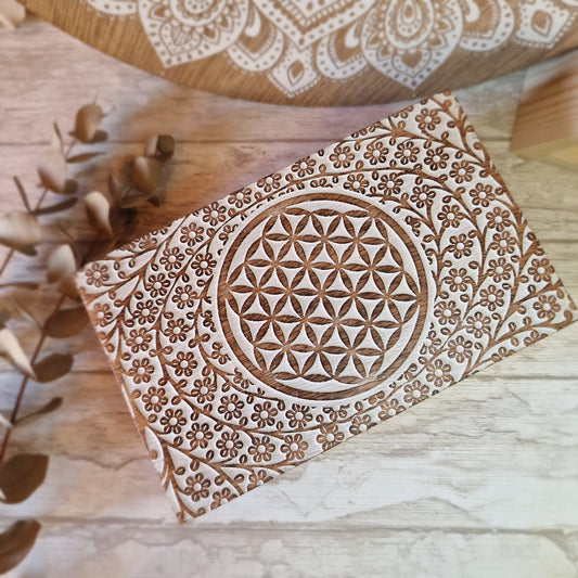 Caja de Madera Flor de la Vida ~ Guardián de tus tesoros