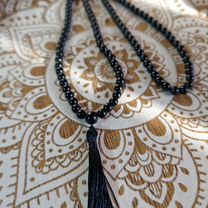 Japa Mala de Obsidiana negra 108 ~ Protección y Autoconocimiento