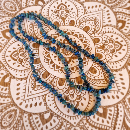 Collar Largo de Azurmalaquita – Intuición y Transformación