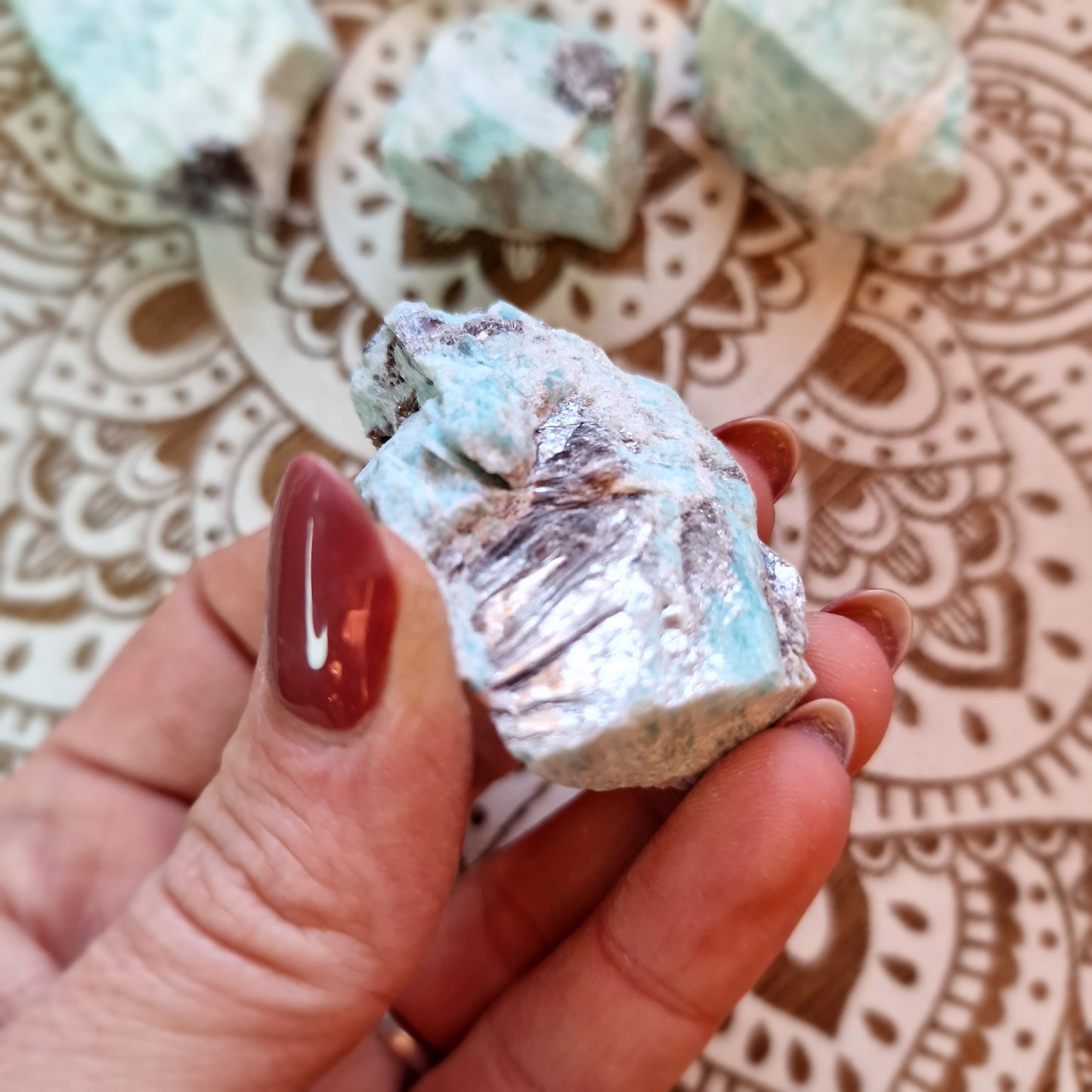 Amazonita de Madagascar con Incrustaciones de Mica ~ Energía y Armonía