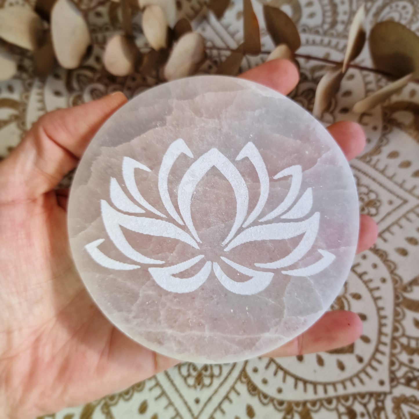 Placa de Selenita ~ Flor de Loto II
