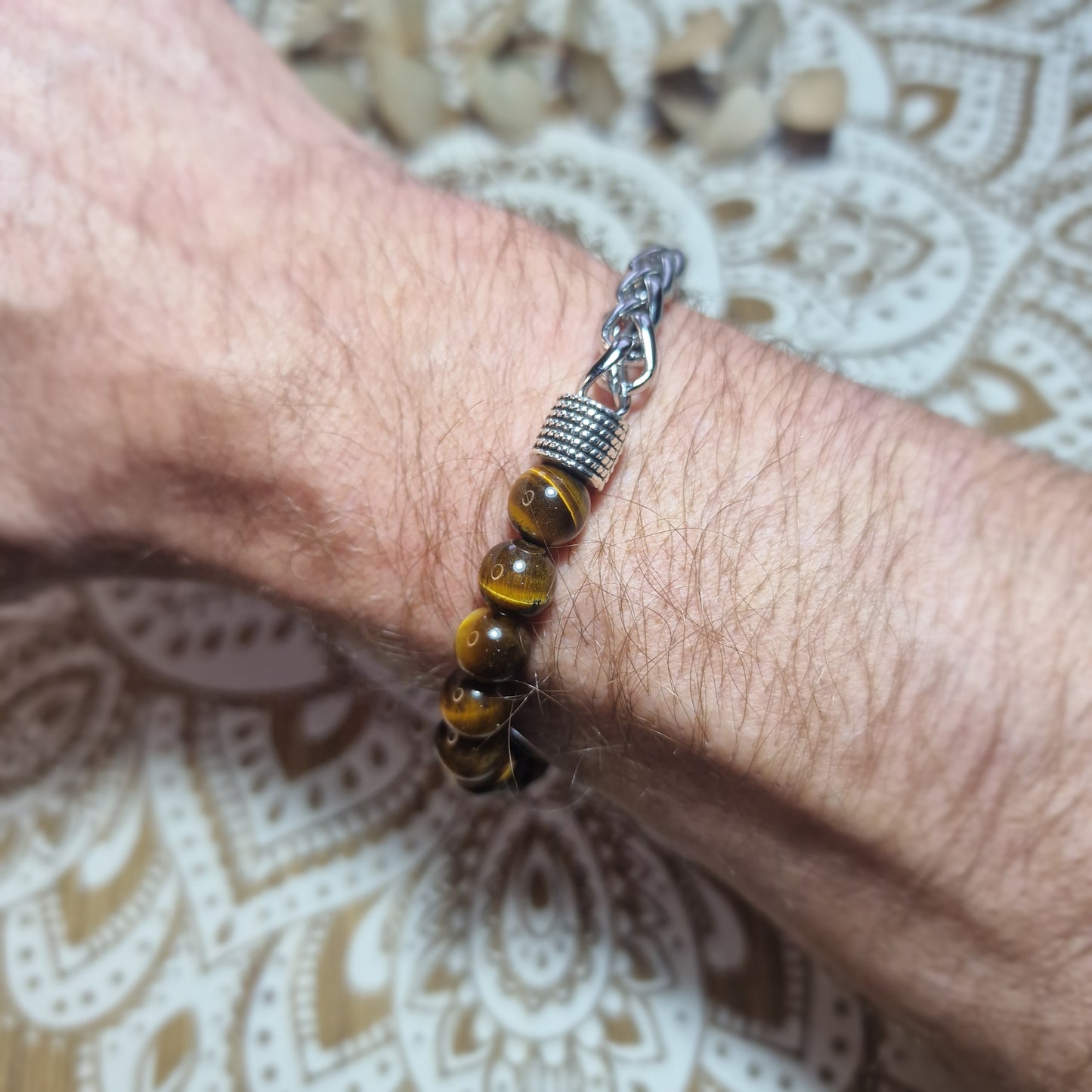Pulsera de Hombre de Ojo de Tigre – Protección y Fuerza Interior