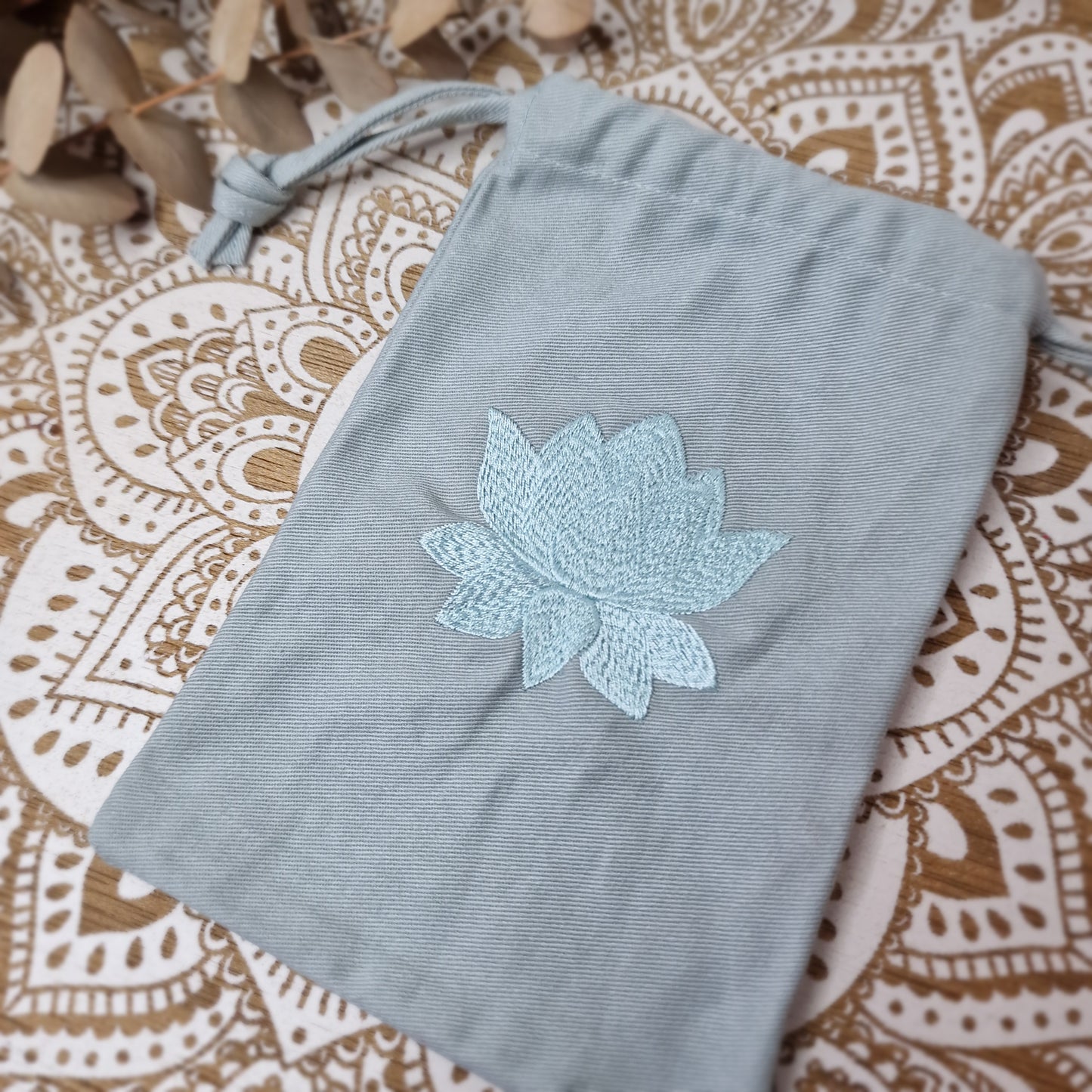 Bolsa de Algodón Orgánico con Flor de Loto ~ Calma y Simbolismo