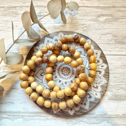 Pulsera de Palo Santo 10mm.( Talla L) Madera sagrada