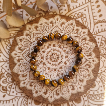 Pulsera Ojo de tigre ~  Fuerza, Protección y Confianza ~ 4, 6 y 8 mm