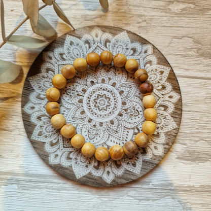 Pulsera de Palo Santo 10mm.( Talla L) Madera sagrada