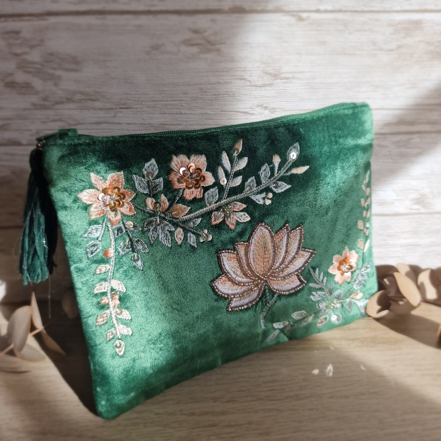 🌺 Neceser de Terciopelo FLOR DE LOTO ~ Pureza y Crecimiento Interior