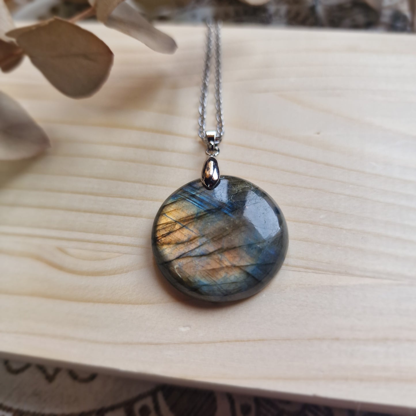 Colgante Labradorita Rosa ~ Intuición y Equilibrio Emocional