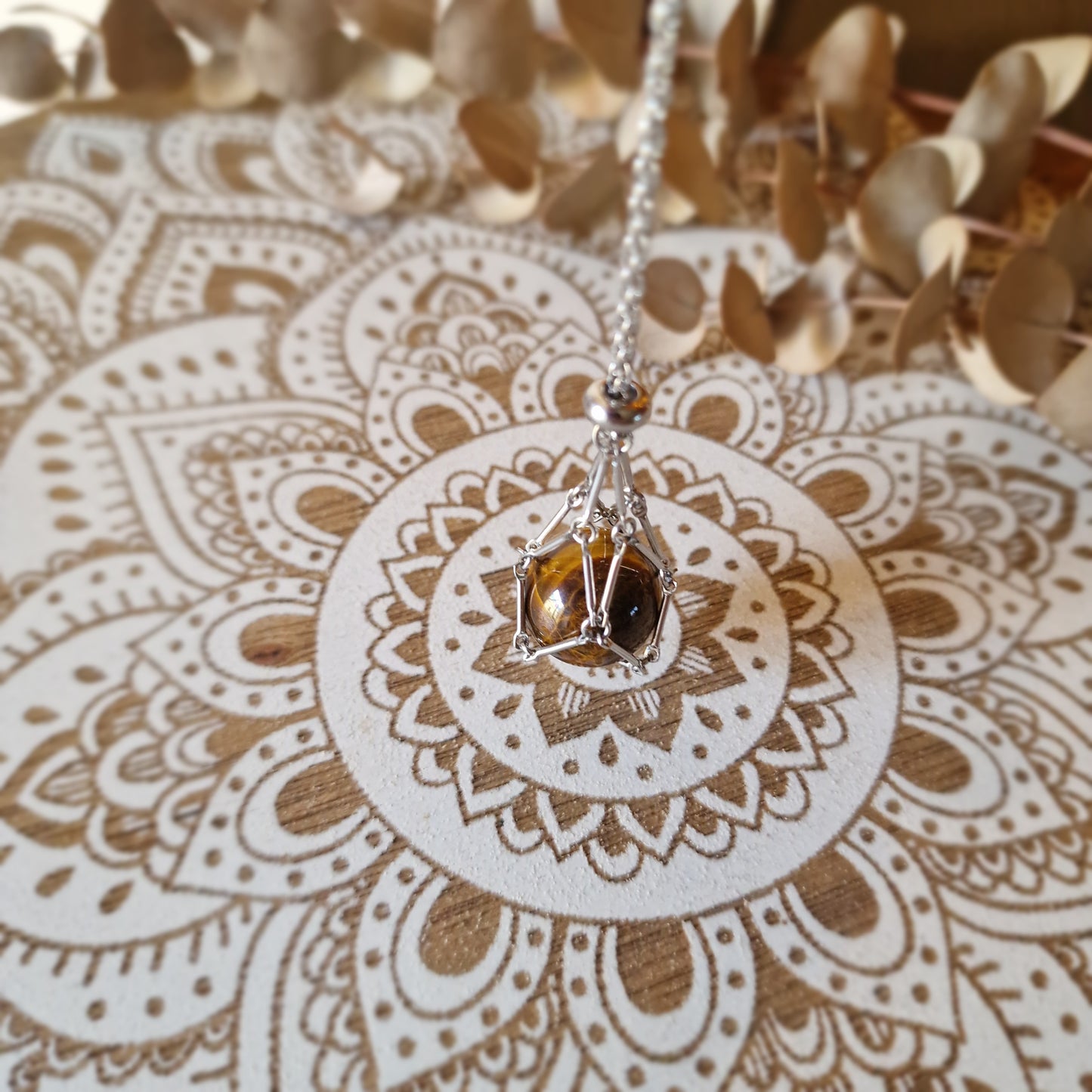 Colgante Jaulita de Acero ~ Personaliza tu Mineral