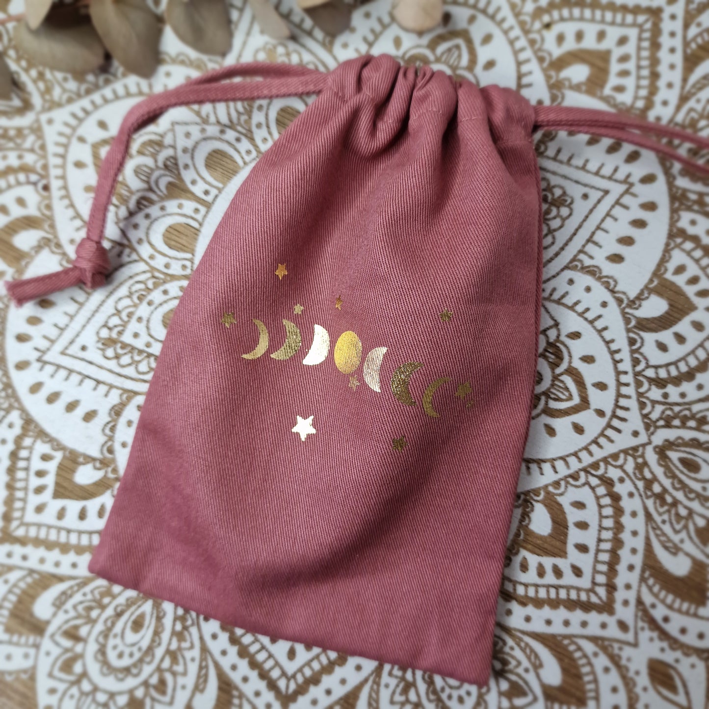 Bolsa de Algodón Orgánico con Fases Lunares ~ Intuición y Ciclos