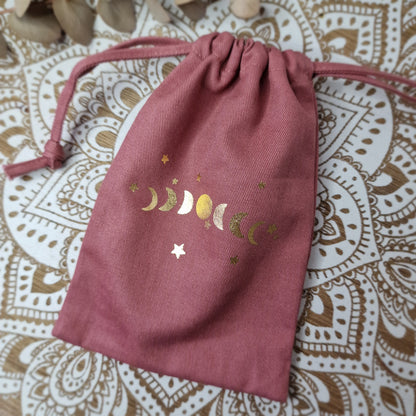 Bolsa de Algodón Orgánico con Fases Lunares ~ Intuición y Ciclos