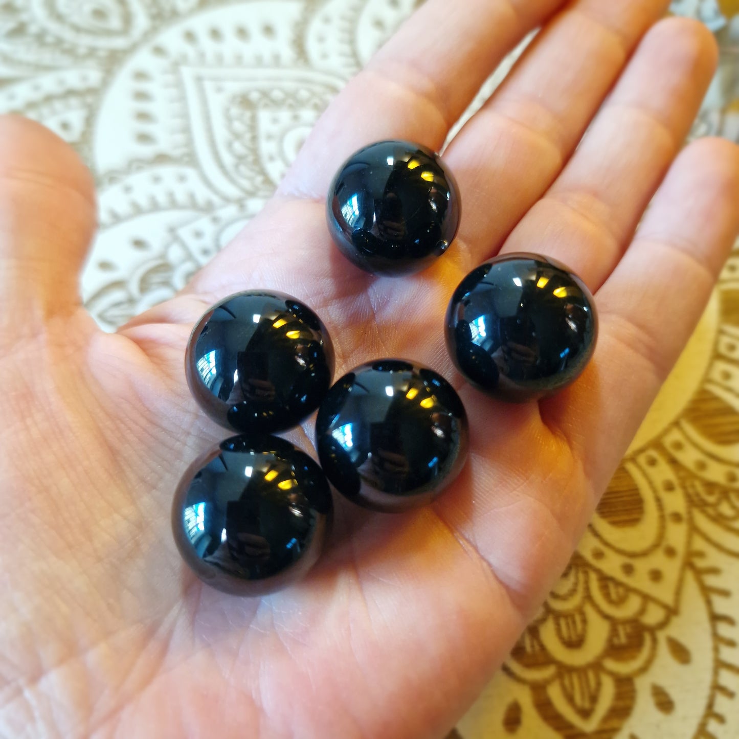 Pequeñas Esferas de Ágata negra ~ Protección y Estabilidad