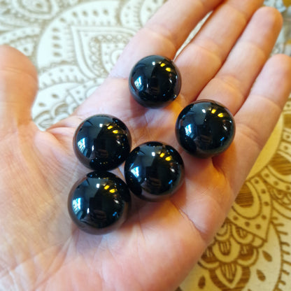 Pequeñas Esferas de Ágata negra ~ Protección y Estabilidad