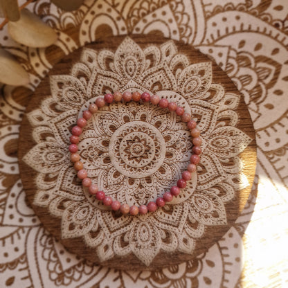 Pulsera Rodonita ~  Sanación emocional y equilibrio ~  4, 6 y 8 mm