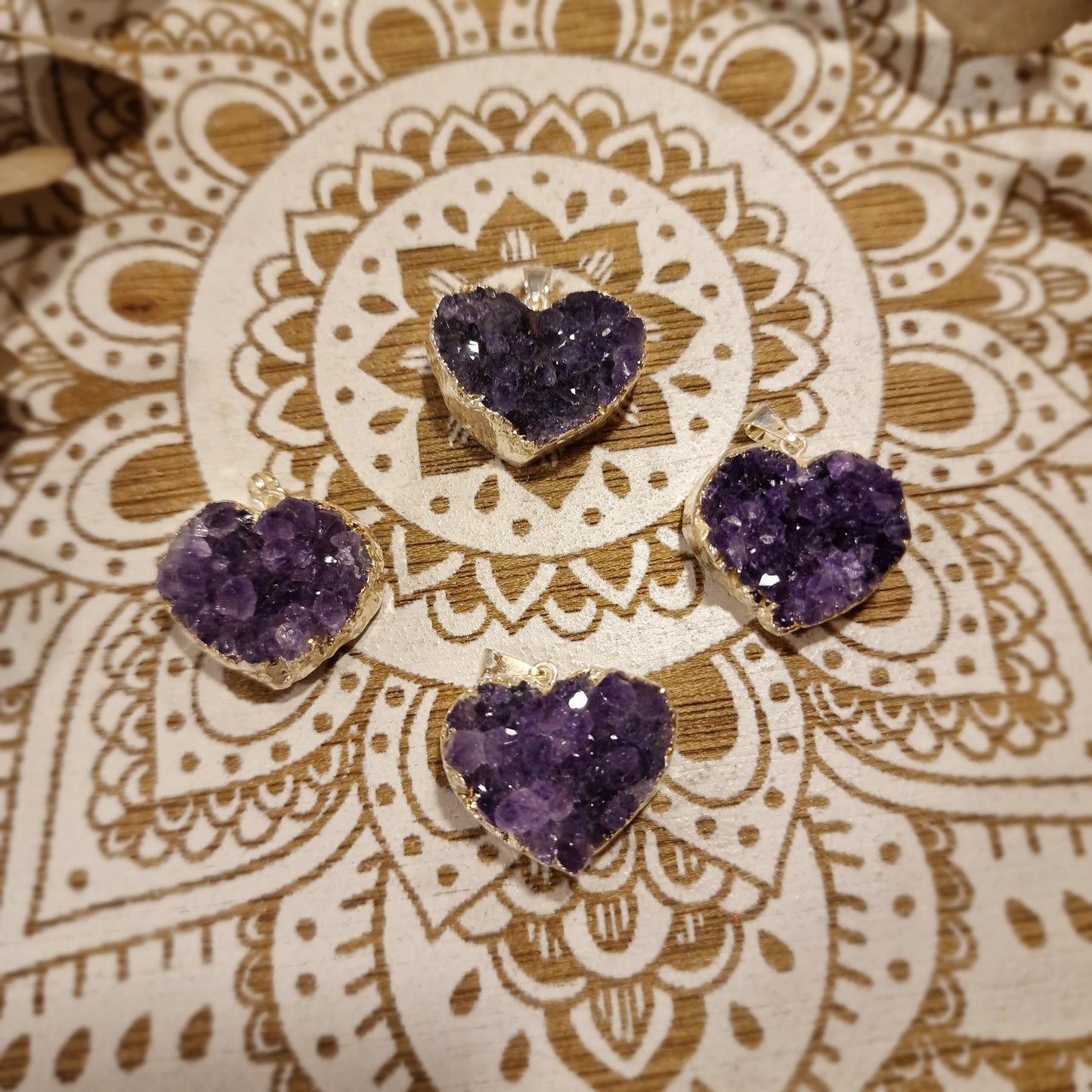 Colgante Corazón de Drusa de Amatista ~ Luz, calma y belleza natural